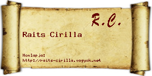 Raits Cirilla névjegykártya